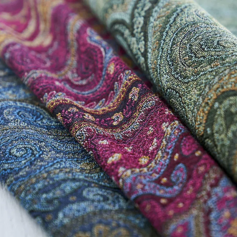 CHATELAINE PAISLEY Fabric – JADE | Schumacher | Wallpaper Tw CHATELAINE PAISLEY fabric JADE color by Schumacher