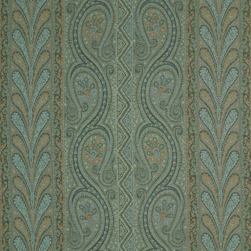 CHATELAINE PAISLEY fabric JADE color by Schumacher