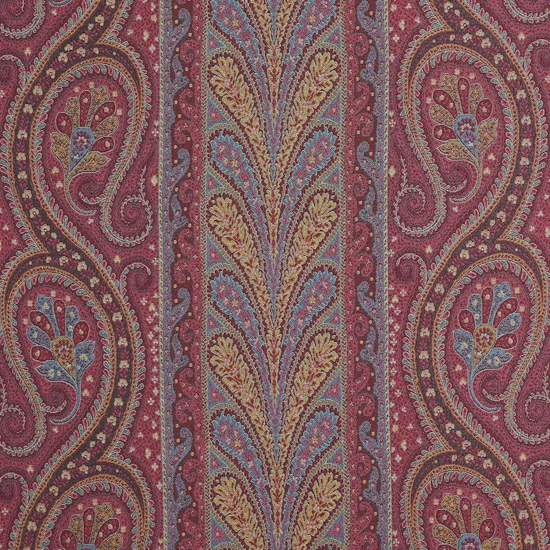 CHATELAINE PAISLEY fabric MAGENTA color by Schumacher