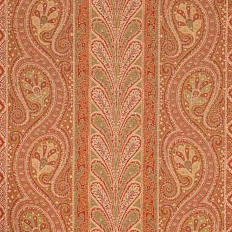 CHATELAINE PAISLEY fabric RED/MOSS color by Schumacher
