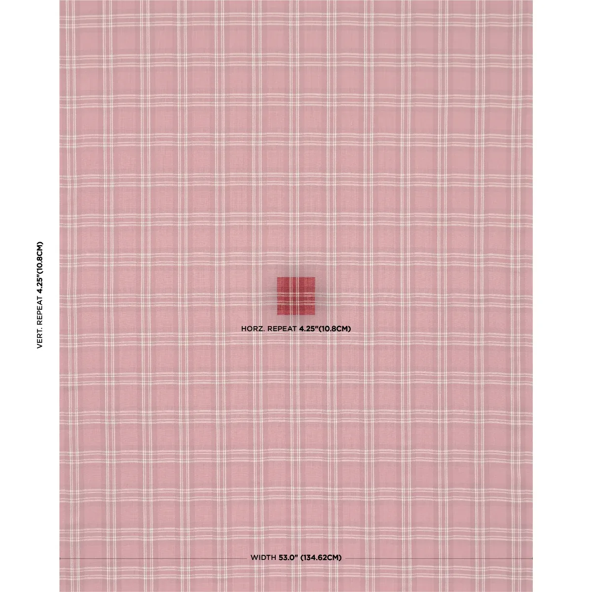 CHECK RUSTIQUE fabric CRANBERRY color by Schumacher