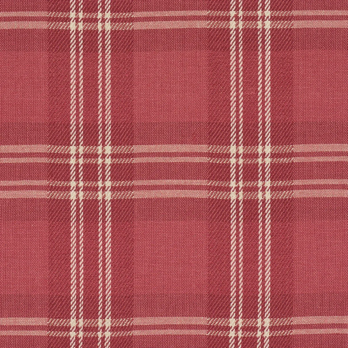 CHECK RUSTIQUE fabric CRANBERRY color by Schumacher