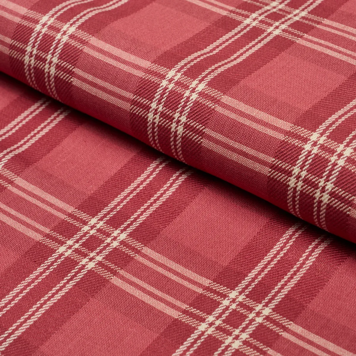 CHECK RUSTIQUE fabric CRANBERRY color by Schumacher