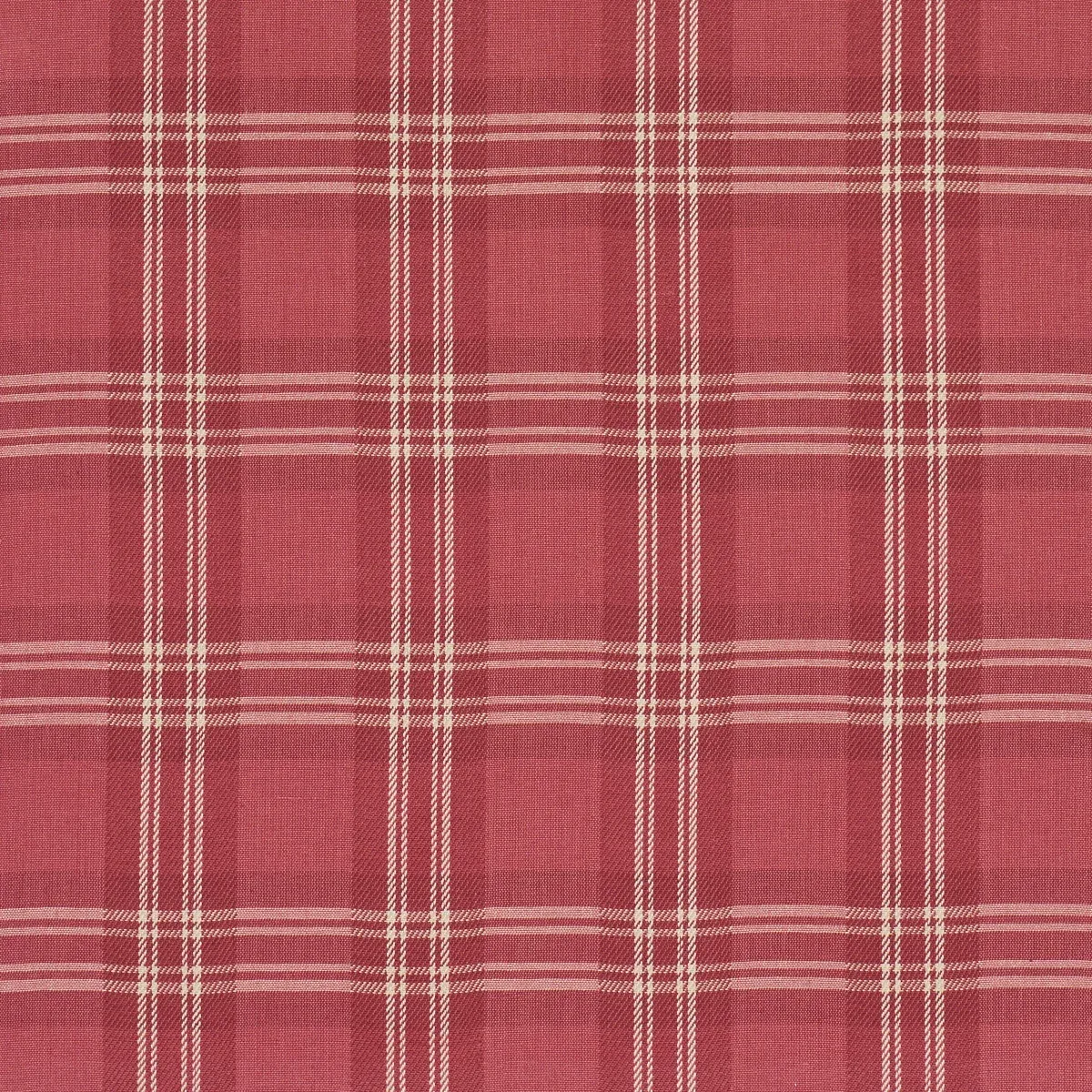 CHECK RUSTIQUE fabric CRANBERRY color by Schumacher