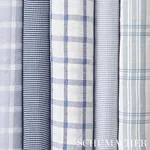 CHECK RUSTIQUE fabric SKY color by Schumacher