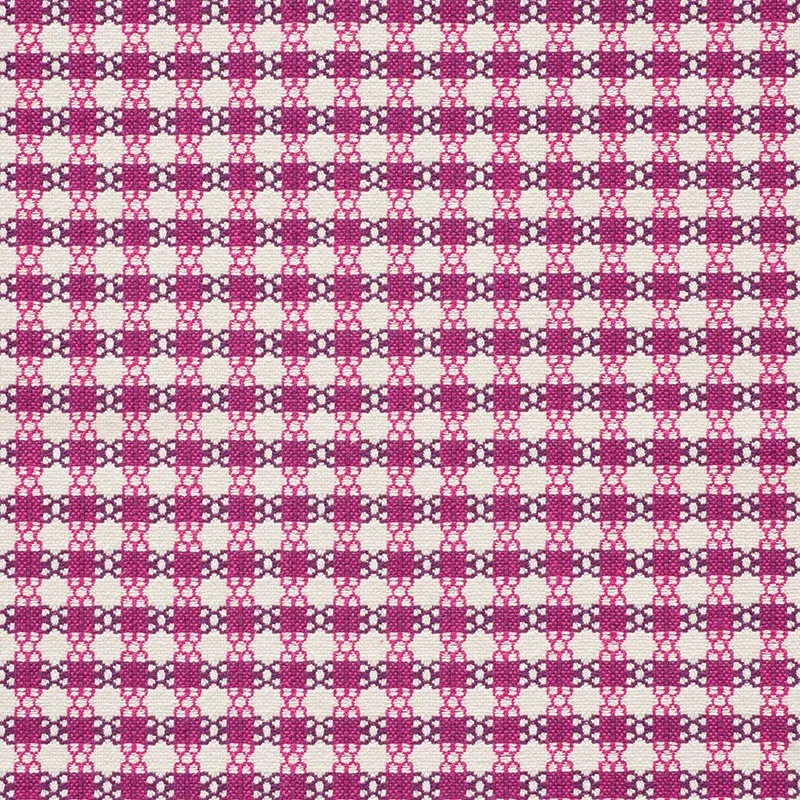 CHECKMATE fabric BERRY color by Schumacher