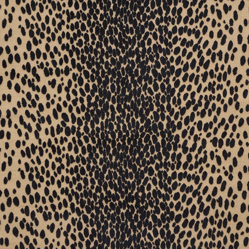 CHEETAH VELVET fabric EBONY color by Schumacher