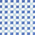 Chequer Hand Block Print fabric BLUE color by Schumacher