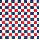 Chequer Hand Block Print Fabric – RED/NAVY | Schumacher | Wa Chequer Hand Block Print fabric RED/NAVY color by Schumacher