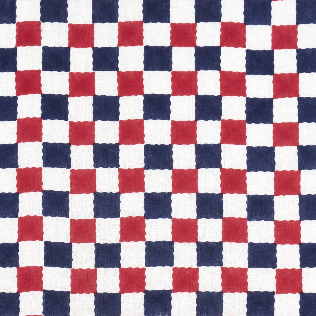 181792 | Chequer Hand Block Print – RED/NAVY