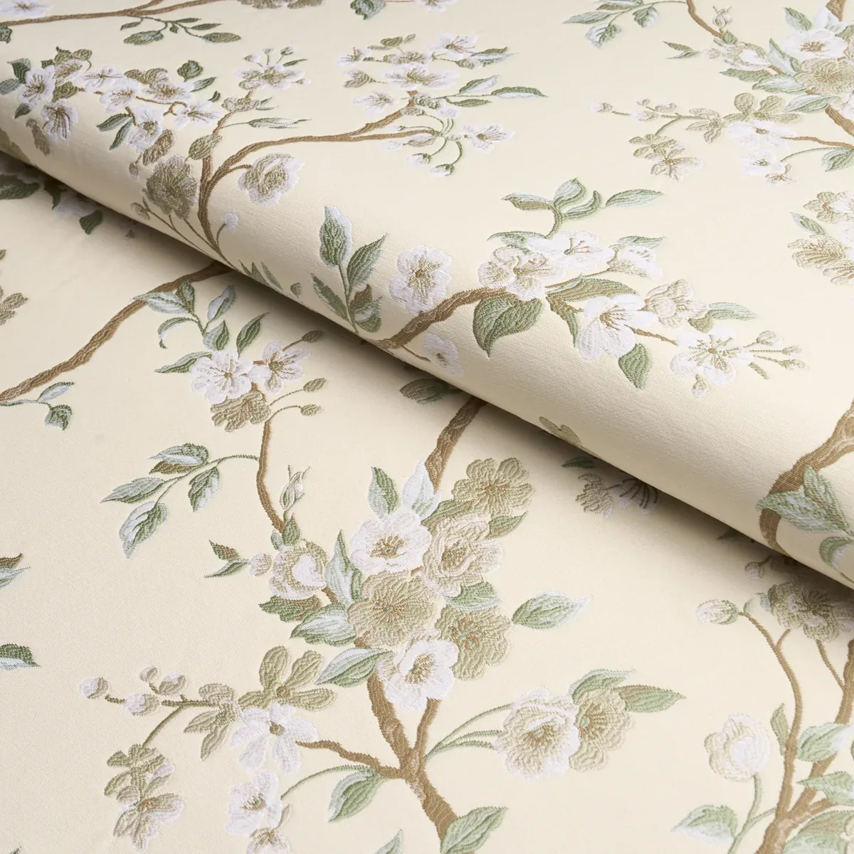 CHERRY BLOSSOM fabric CITRON color by Schumacher