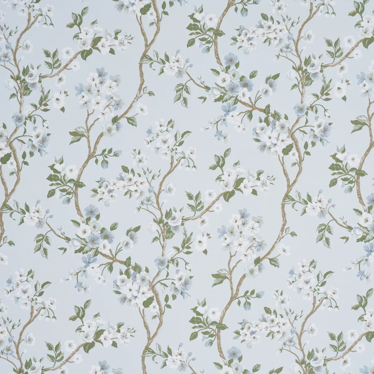 CHERRY BLOSSOM fabric SKY color by Schumacher