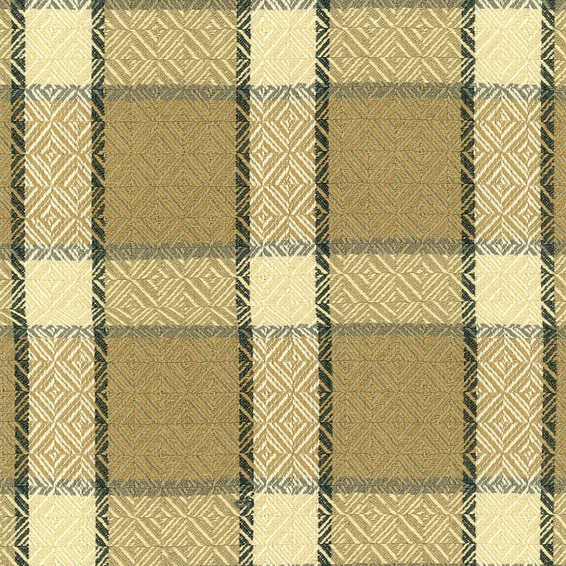 CHESTERFIELD PLAID fabric CORK color by Schumacher
