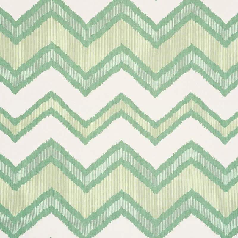 CHEVRON IKAT fabric GREEN color by Schumacher