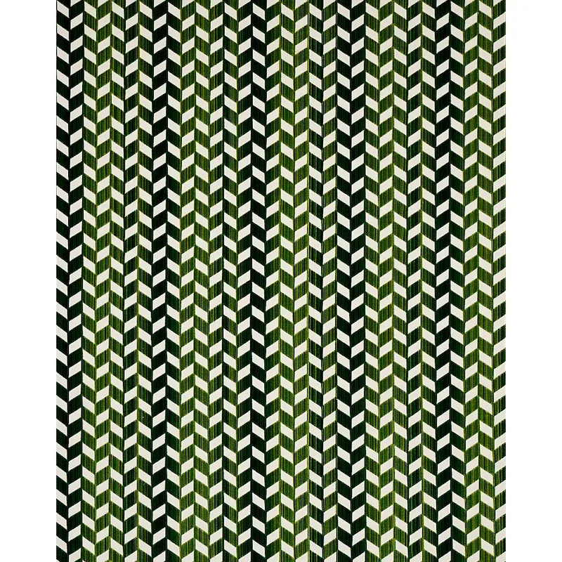 CHEVRON STRIÉ VELVET fabric EMERALD color by Schumacher