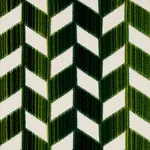 CHEVRON STRIÉ VELVET fabric EMERALD color by Schumacher