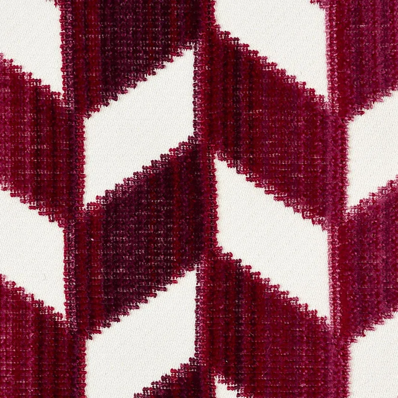 CHEVRON STRIÉ VELVET Fabric – GARNET | Schumacher | Wallpape CHEVRON STRIÉ VELVET fabric GARNET color by Schumacher