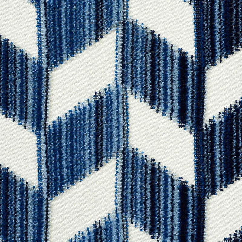 CHEVRON STRIÉ VELVET Fabric – LAPIS | Schumacher | Wallpaper CHEVRON STRIÉ VELVET fabric LAPIS color by Schumacher