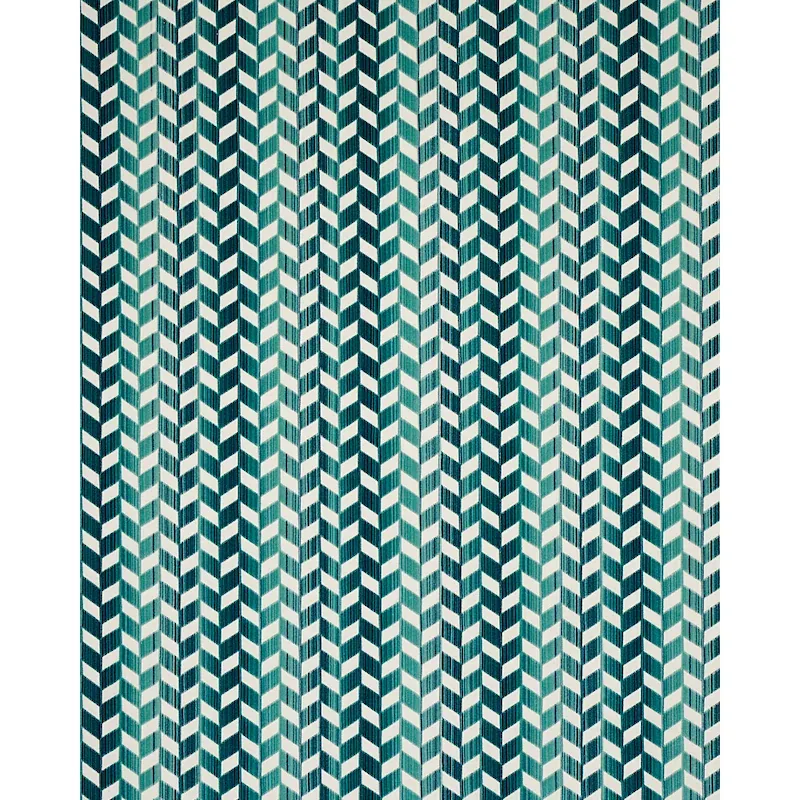 CHEVRON STRIÉ VELVET fabric PEACOCK color by Schumacher