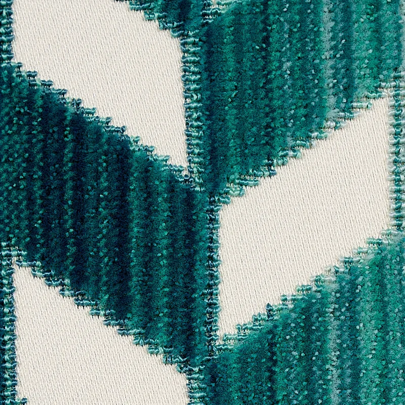 CHEVRON STRIÉ VELVET fabric PEACOCK color by Schumacher