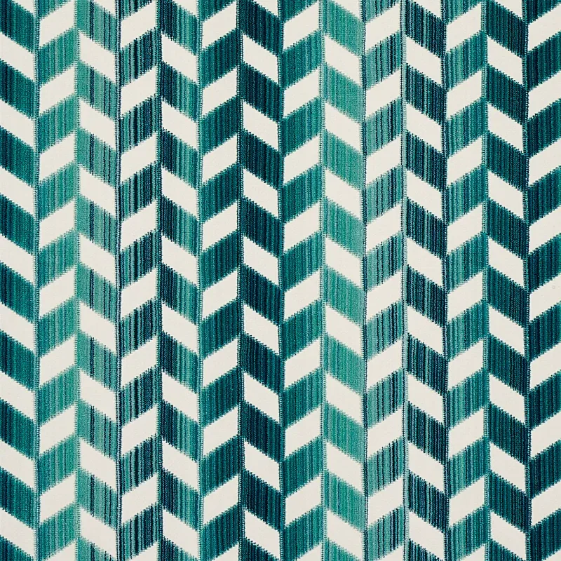 72813 | CHEVRON STRIÉ VELVET – PEACOCK
