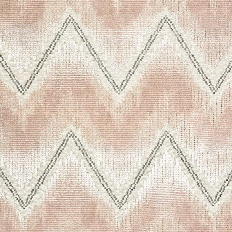 CHEVRON VELVET Fabric – BLUSH | Schumacher | Wallpaper Twins CHEVRON VELVET fabric BLUSH color by Schumacher