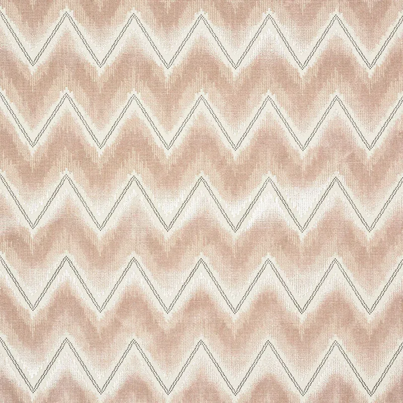 CHEVRON VELVET fabric BLUSH color by Schumacher