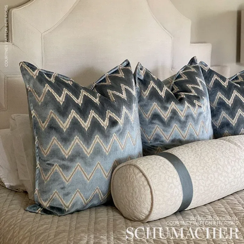CHEVRON VELVET Fabric – MINERAL | Schumacher | Wallpaper Twi CHEVRON VELVET fabric MINERAL color by Schumacher