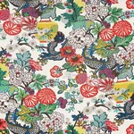 CHIANG MAI DRAGON Fabric – ALABASTER | Schumacher | Wallpape CHIANG MAI DRAGON fabric ALABASTER color by Schumacher