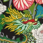 CHIANG MAI DRAGON fabric EBONY color by Schumacher
