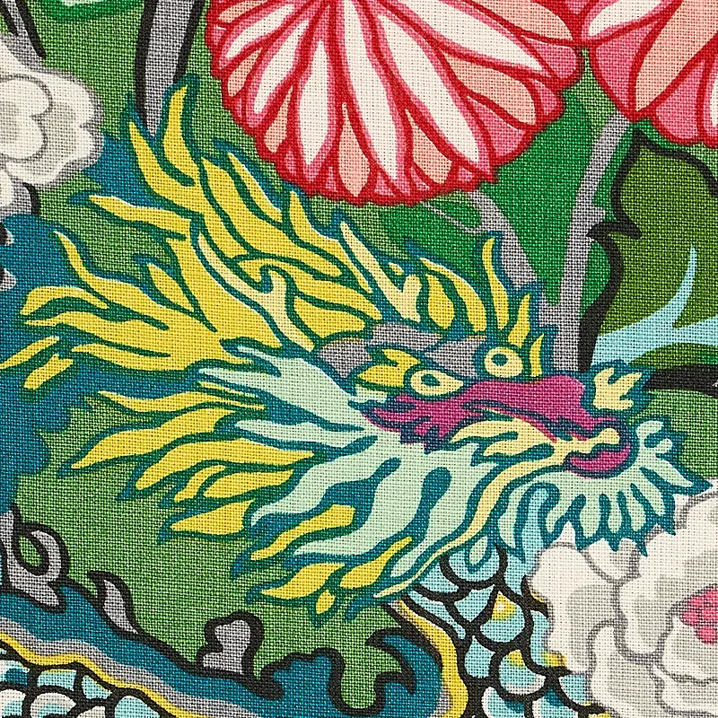 CHIANG MAI DRAGON fabric JADE color by Schumacher