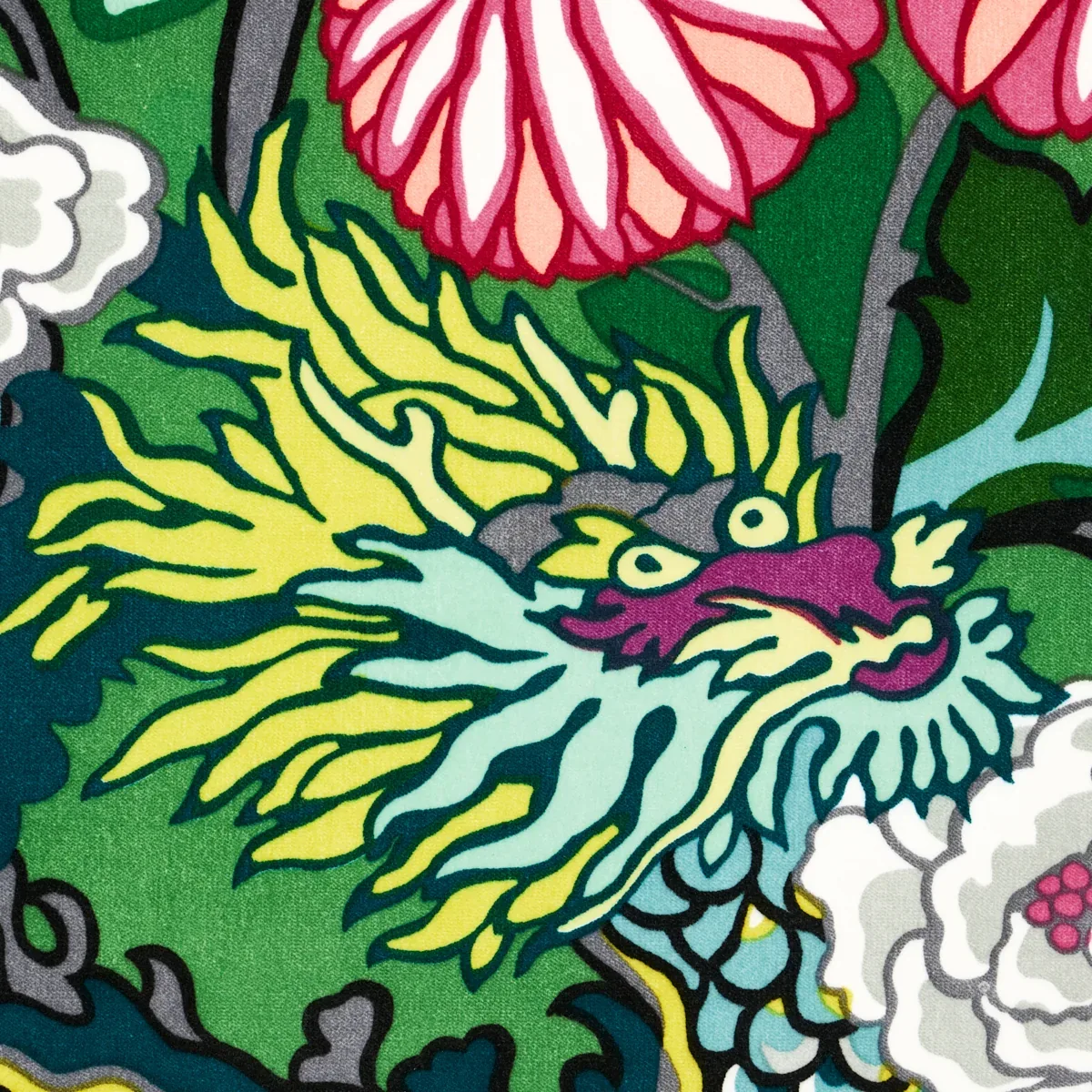 CHIANG MAI DRAGON VELVET fabric JADE color by Schumacher