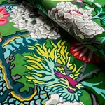 CHIANG MAI DRAGON VELVET fabric JADE color by Schumacher