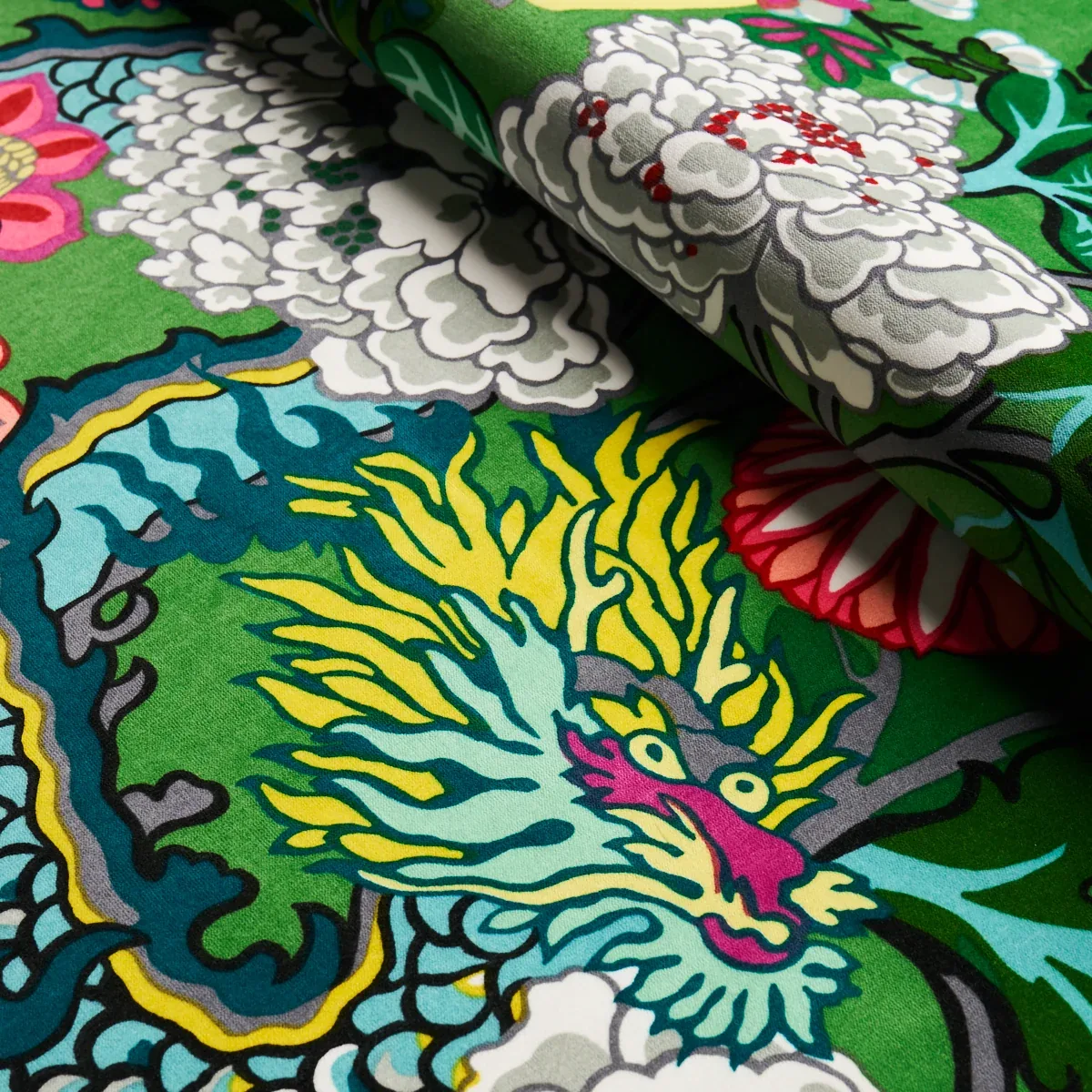 CHIANG MAI DRAGON VELVET fabric JADE color by Schumacher