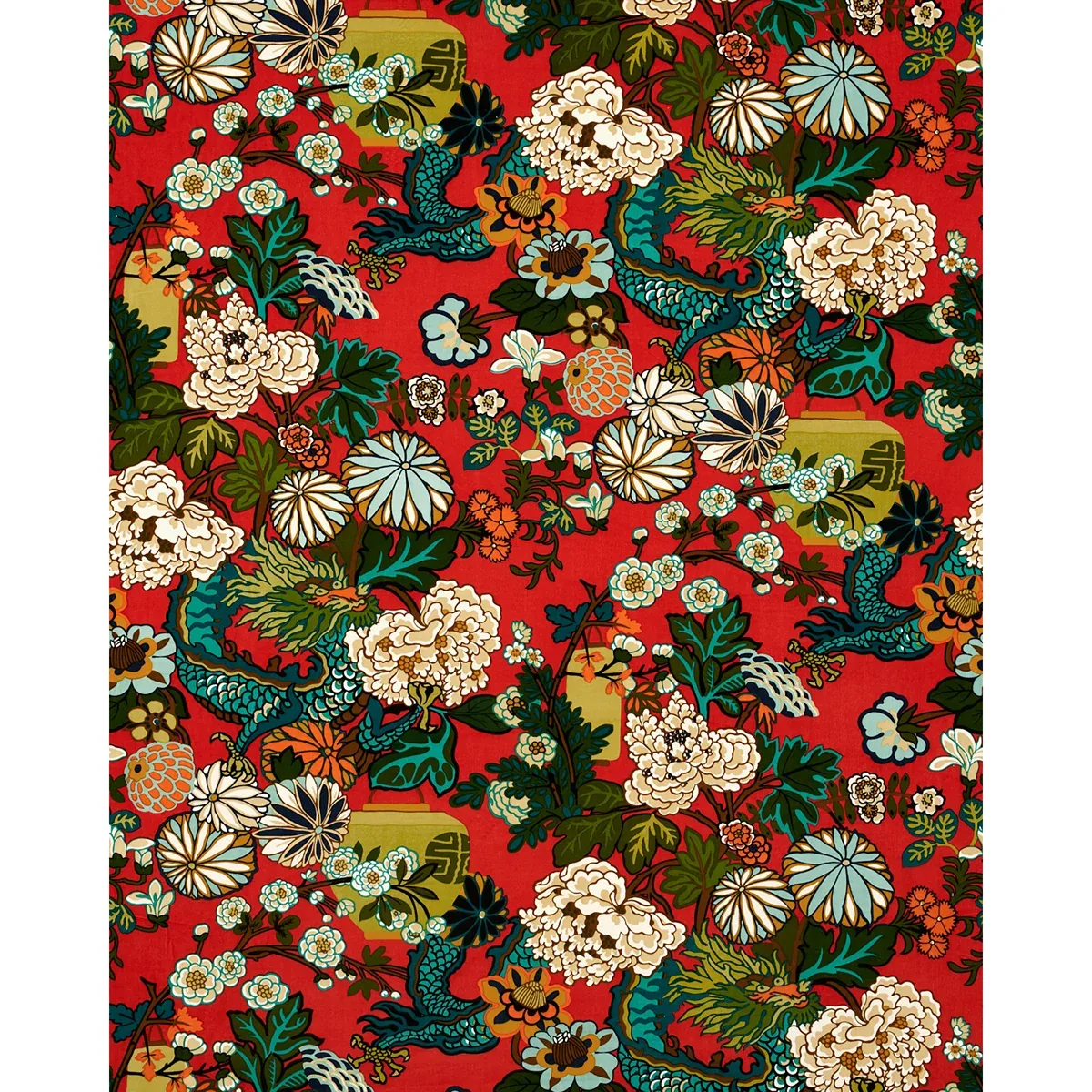 CHIANG MAI DRAGON VELVET Fabric – LACQUER | Schumacher | Wal CHIANG MAI DRAGON VELVET fabric LACQUER color by Schumacher