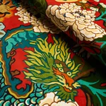 CHIANG MAI DRAGON VELVET Fabric – LACQUER | Schumacher | Wal CHIANG MAI DRAGON VELVET fabric LACQUER color by Schumacher