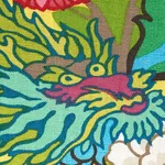 CHIANG MAI DRAGON Fabric – YELLOW | Schumacher | Wallpaper T CHIANG MAI DRAGON fabric YELLOW color by Schumacher