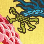 CHIANG MAI DRAGON Fabric – YELLOW | Schumacher | Wallpaper T CHIANG MAI DRAGON fabric YELLOW color by Schumacher