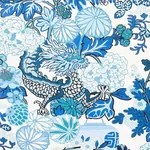 CHIANG MAI INDOOR/OUTDOOR Fabric – CHINA BLUE | Schumacher | CHIANG MAI INDOOR/OUTDOOR fabric CHINA BLUE color by Schumacher