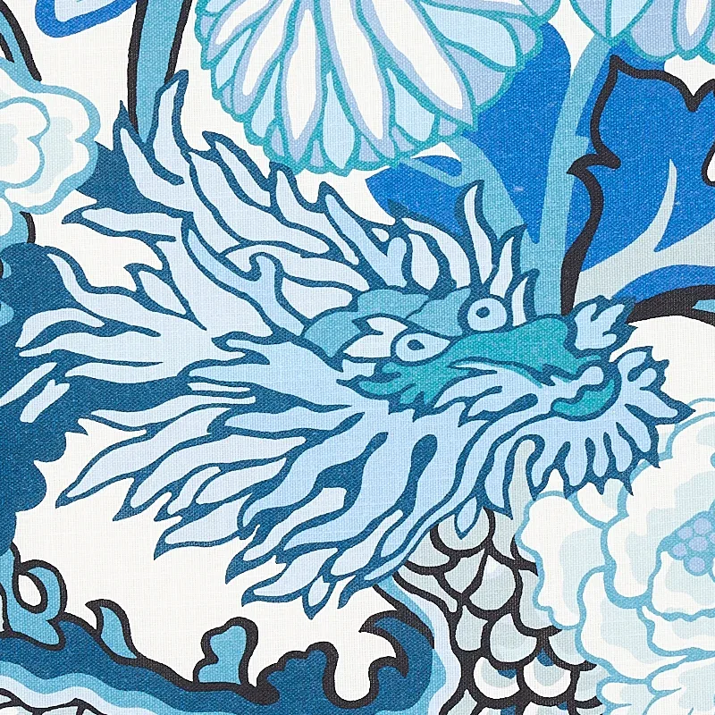 CHIANG MAI INDOOR/OUTDOOR Fabric – CHINA BLUE | Schumacher | CHIANG MAI INDOOR/OUTDOOR fabric CHINA BLUE color by Schumacher