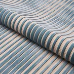 CHIMAY STRIPE VELVET fabric CIEL color by Schumacher