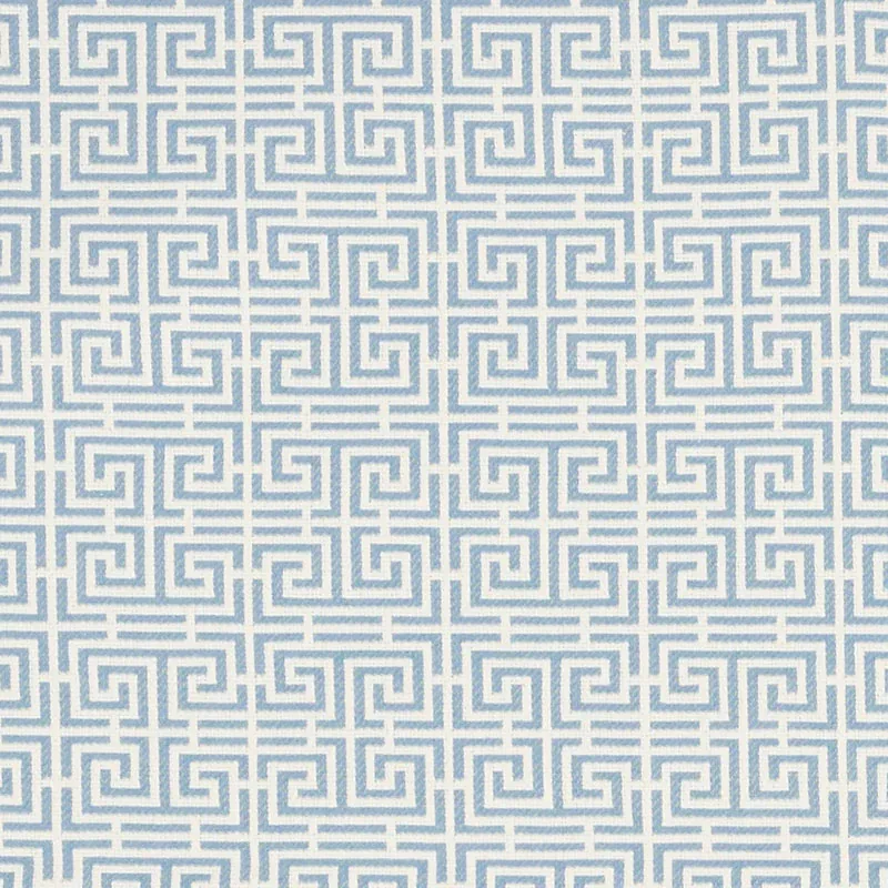 CHINOIS FRET fabric SKY/IVORY color by Schumacher