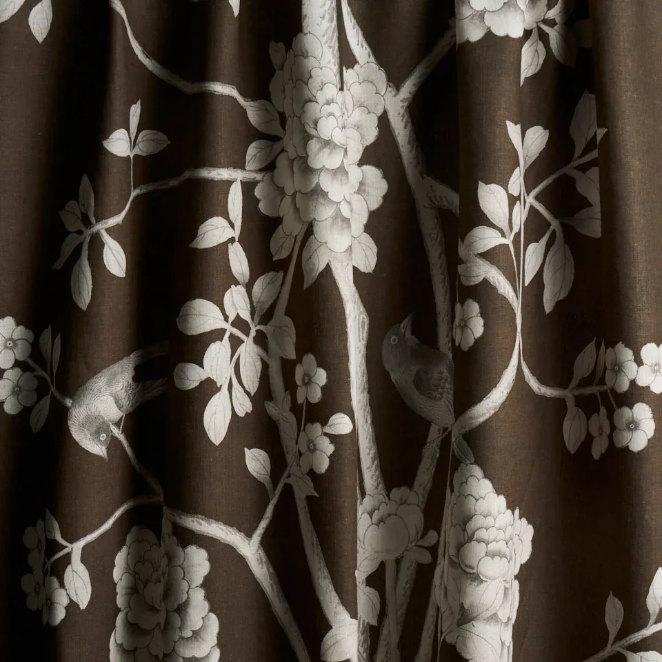 CHINOIS PALAIS fabric CHOCOLATE color by Schumacher