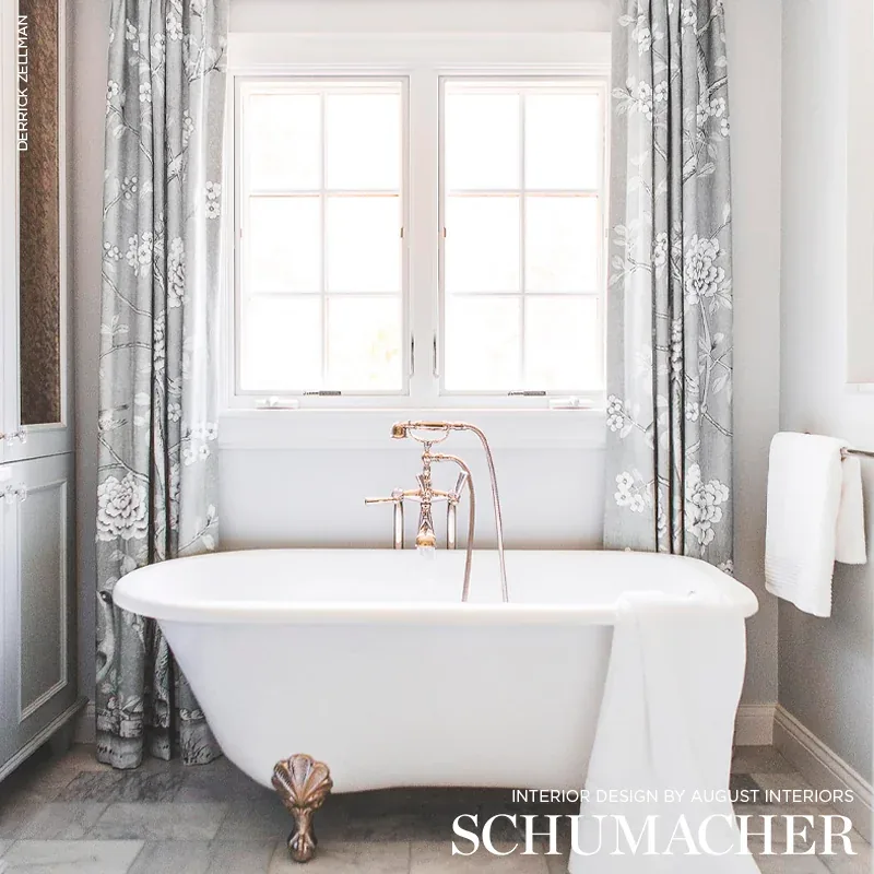 CHINOIS PALAIS Fabric – GRISAILLE | Schumacher | Wallpaper T CHINOIS PALAIS fabric GRISAILLE color by Schumacher