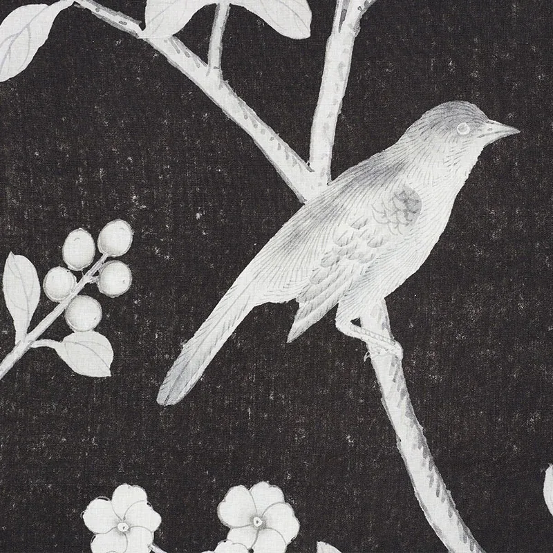 CHINOIS PALAIS Fabric – NOIR | Schumacher | Wallpaper Twins CHINOIS PALAIS fabric NOIR color by Schumacher