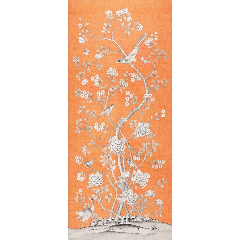 CHINOIS PALAIS fabric TANGERINE color by Schumacher