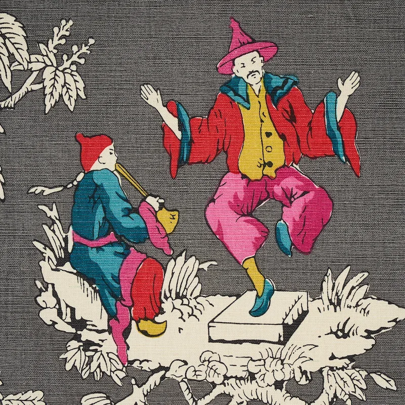 CHINOISERIE MODERNE Fabric – GRAPHITE | Schumacher | Wallpap CHINOISERIE MODERNE fabric GRAPHITE color by Schumacher