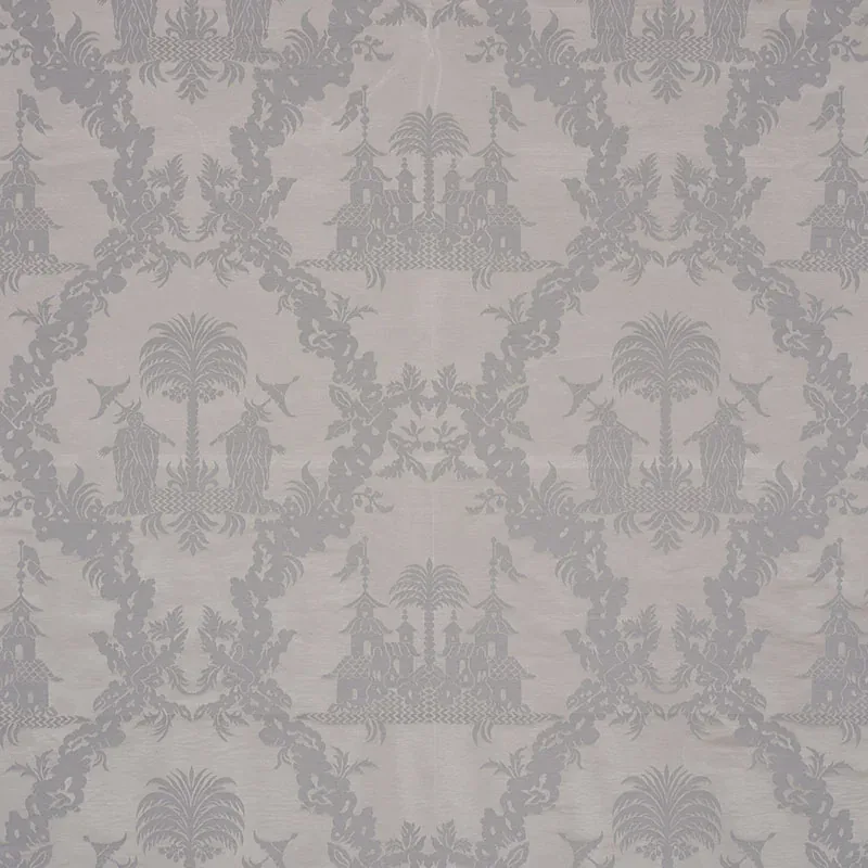 CHINOISERIE ROYALE fabric PLATINUM color by Schumacher
