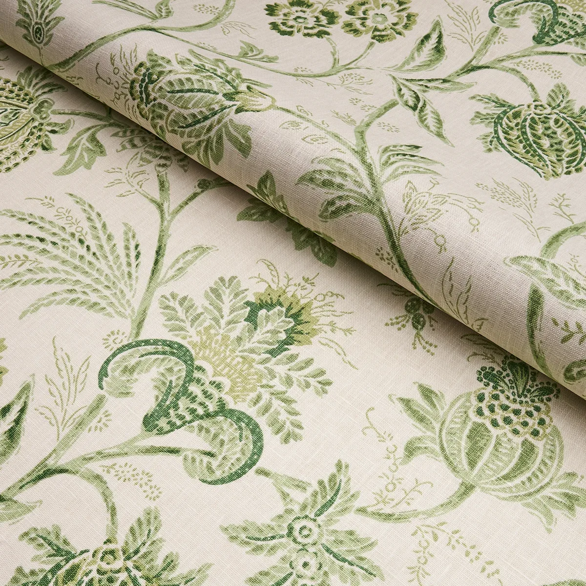CHINOISERIE VINE fabric LEAF GREEN color by Schumacher