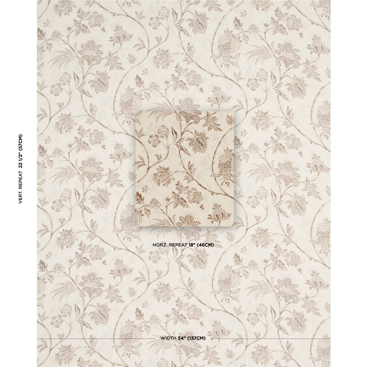 CHINOISERIE VINE Fabric – NEUTRAL | Schumacher | Wallpaper T CHINOISERIE VINE fabric NEUTRAL color by Schumacher